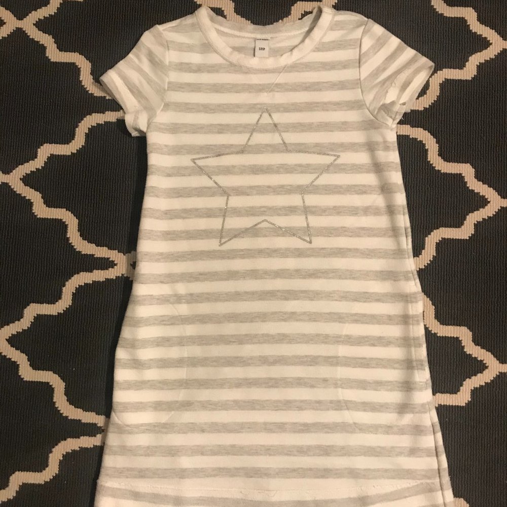 Girl's Old Navy Stripe w/ Glitter Star Dress